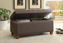 Load image into Gallery viewer, Tufted Mocha Storage Bench