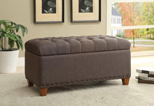 Load image into Gallery viewer, Tufted Mocha Storage Bench