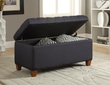 Load image into Gallery viewer, Tufted Navy Storage Bench