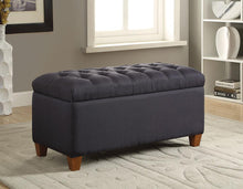 Load image into Gallery viewer, Tufted Navy Storage Bench