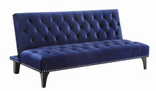 Load image into Gallery viewer, Blue Velvet Sofa Bed