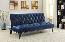 Load image into Gallery viewer, Blue Velvet Sofa Bed