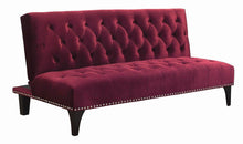 Load image into Gallery viewer, Burgundy Velvet Sofa Bed