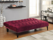 Load image into Gallery viewer, Burgundy Velvet Sofa Bed