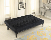 Load image into Gallery viewer, Black Velvet Sofa Bed