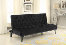 Load image into Gallery viewer, Black Velvet Sofa Bed