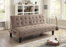 Load image into Gallery viewer, Taupe Sofa Bed with USB and Power Ports