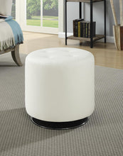 Load image into Gallery viewer, Contemporary White Round Ottoman