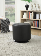 Load image into Gallery viewer, Contemporary Black Round Ottoman