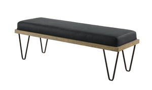 Mid-Century Modern Black Bench