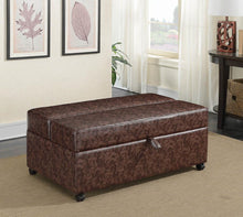 Load image into Gallery viewer, Casual Dark Brown Sleeper Ottoman