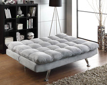 Load image into Gallery viewer, Transitional Dark Grey and Chrome Sofa Bed