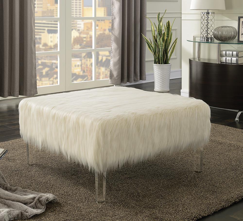 Contemporary White Ottoman