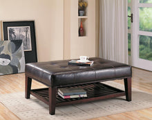 Load image into Gallery viewer, Transitional Cappuccino Button Tufted Ottoman