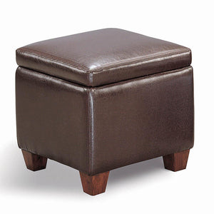 Causal Brown Storage Ottoman