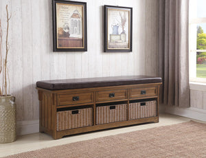 Traditional Medium Brown Bench