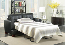 Load image into Gallery viewer, Samuel Transitional Black Loveseat Sleeper