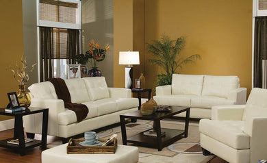 Samuel Transitional White Two-Piece Living Room Set