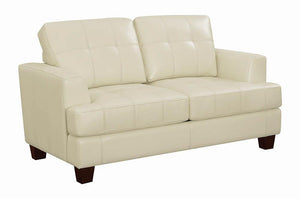 Samuel Transitional Cream Loveseat Sleeper