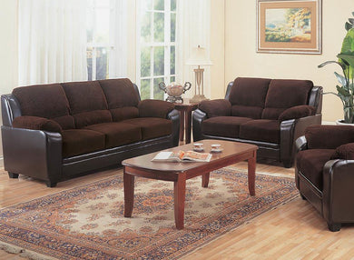 Monika Transitional Chocolate Two-Piece Living Room Set