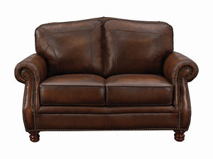 Montbrook Traditional Hand Rubbed Brown Loveseat