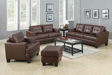 Samuel Transitional Brown Three-Piece Living Room Set