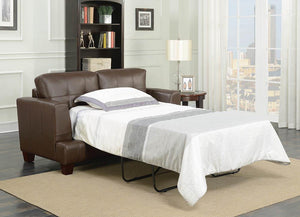 Transitional Brown Loveseat Sleeper