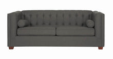 Load image into Gallery viewer, Cairns Transitional Charcoal Tufted Back Sofa