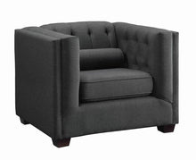 Load image into Gallery viewer, Cairns Transitional Charcoal Tufted Back Chair