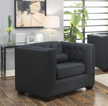 Load image into Gallery viewer, Cairns Transitional Charcoal Tufted Back Chair