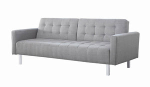 Transitional Light Grey Tufted Sofa Bed