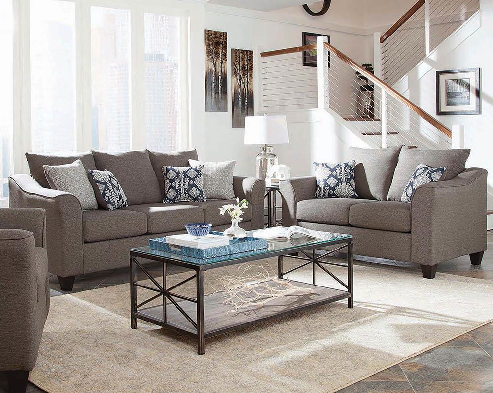 Salizar Transitional Grey Two-Piece Living Room Set