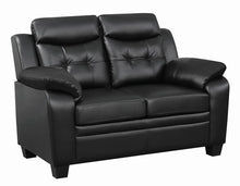 Load image into Gallery viewer, Finley Casual Black Padded Loveseat