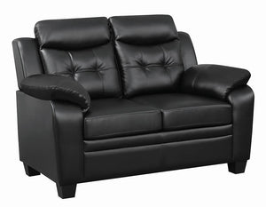 Finley Casual Black Padded Loveseat