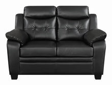 Load image into Gallery viewer, Finley Casual Black Padded Loveseat