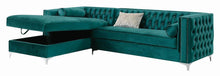 Load image into Gallery viewer, Bellaire Contemporary Teal and Chrome Sectional