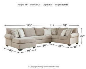 Baranello 3-Piece Sectional with Ottoman Package