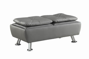 Dilleston Contemporary Grey Storage Ottoman