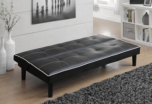 Contemporary Black Faux Leather Sofa Bed