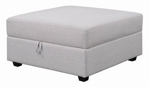 Charlotte Transitional Grey Ottoman