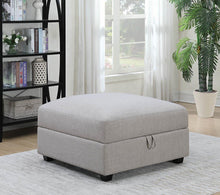 Load image into Gallery viewer, Charlotte Transitional Grey Ottoman