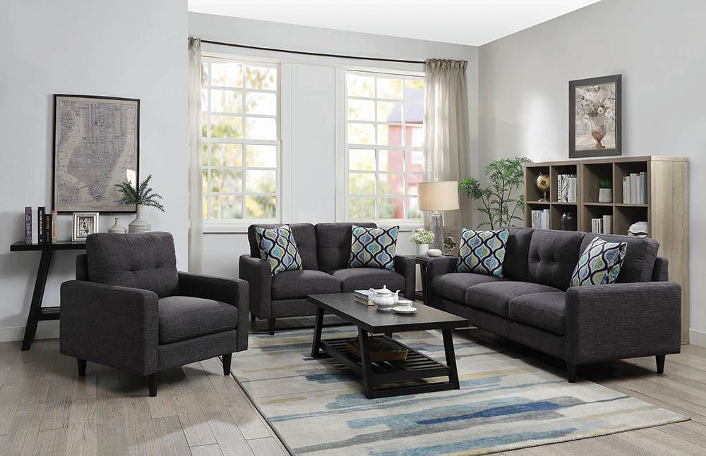 Watsonville Retro Grey Loveseat