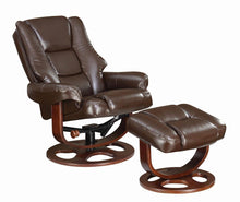 Load image into Gallery viewer, Transitional Brown Chair with Ottoman