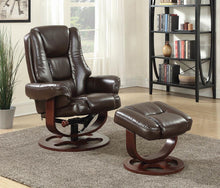 Load image into Gallery viewer, Transitional Brown Chair with Ottoman