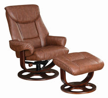 Load image into Gallery viewer, Transitional Chestnut Chair with Ottoman