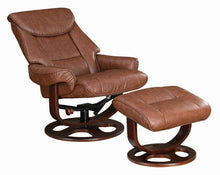 Load image into Gallery viewer, Transitional Chestnut Chair with Ottoman