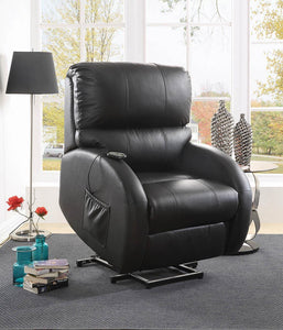 Casual Black Power Lift Recliner