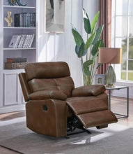 Load image into Gallery viewer, Damiano Brown Faux Leather Recliner