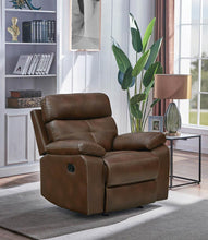 Load image into Gallery viewer, Damiano Brown Faux Leather Recliner