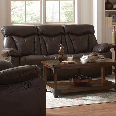 Zimmerman Dark Brown Power Motion Faux Leather Reclining Sofa